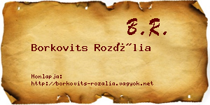 Borkovits Rozália névjegykártya